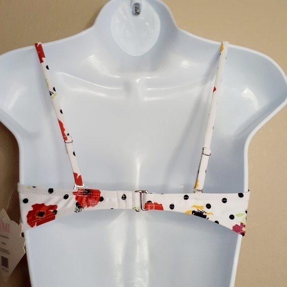 YMI Floral Polka Dots Cutout Bandeau Bikini Top/M - Picture 2 of 12